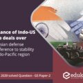 What is the significance of Indo-US defense deals over Indo-Russian defense deals? Discuss with reference to stability in the Indo-Pacific region. (250 Words, 15 Marks)