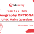 UPSC MAINS 2020 – Geography Optional Previous Year Paper