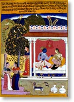A painting depicted in the style of Mewar School of painting