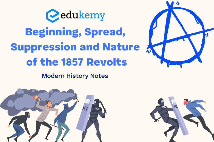 Beginning, Spread, Suppression and Nature of the 1857 Revolt - Modern History Notes