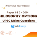 UPSC MAINS 2014 – Philosophy Optional Previous Year Paper