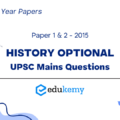 UPSC MAINS 2015 – History Optional Previous Year Paper