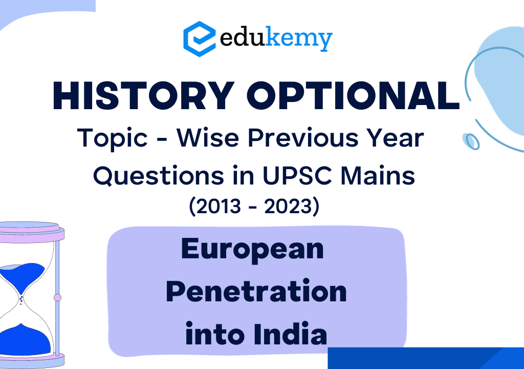 History Optional Topic – Wise Previous Year Questions in UPSC Mains: European Penetration into India (2013-2023)