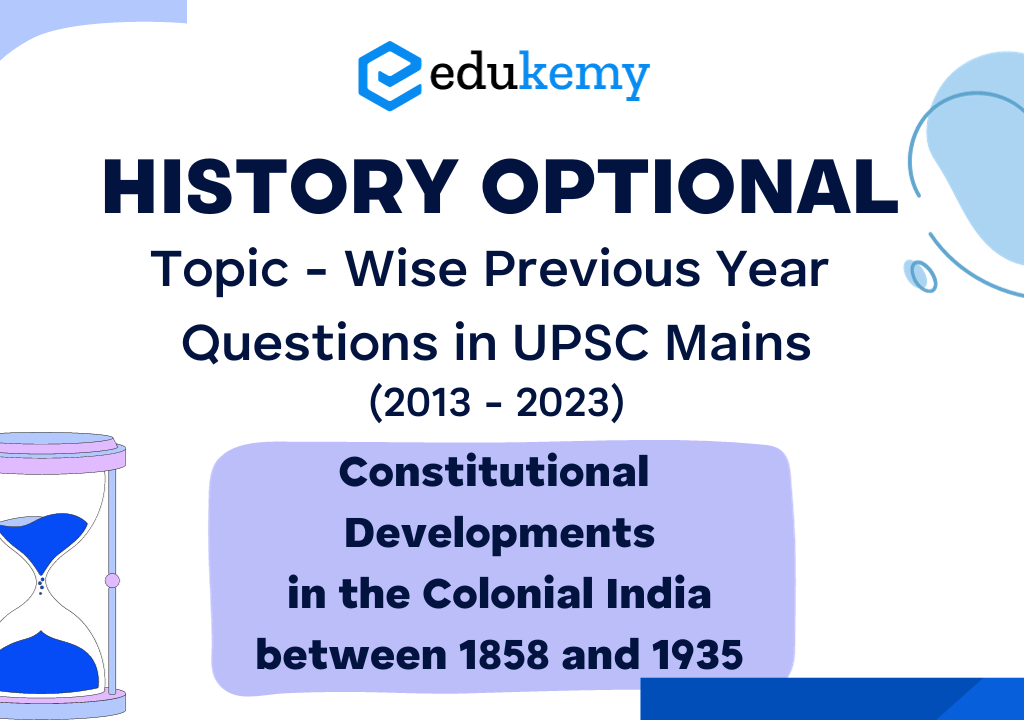 History Optional Topic – Wise Previous Year Questions in UPSC Mains: Constitutional Developments in the Colonial India between 1858 and 1935 (2013-2023)