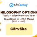 Philosophy Optional Topic – Wise Previous Year Questions in UPSC Mains: Cārvāka (2013-2023)