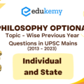 Philosophy Optional Topic – Wise Previous Year Questions in UPSC Mains: Individual and State (2013-2023)
