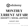 Society / Social Justice Monthly Current Affairs – August 2023
