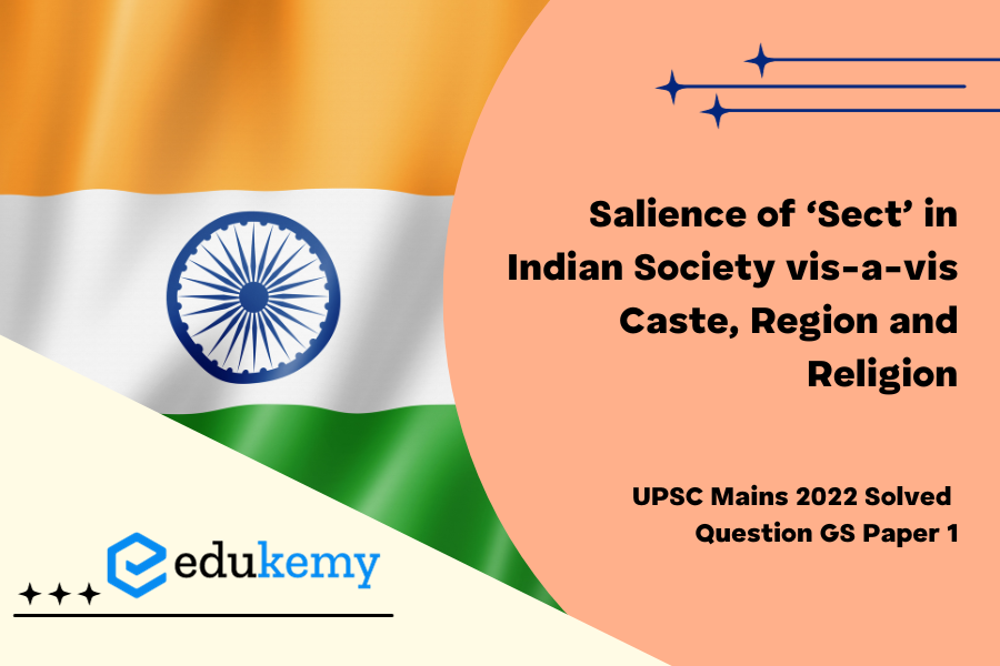 Analyze the salience of ‘sect’ in Indian society vis-a-vis caste, region and religion.