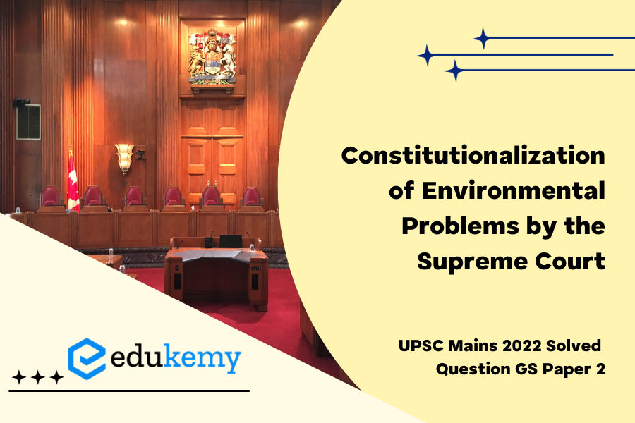 “The most significant achievement of modern law in India is the constitutionalization of environmental problems by the Supreme Court.” Discuss this statement with the help of relevant case laws.