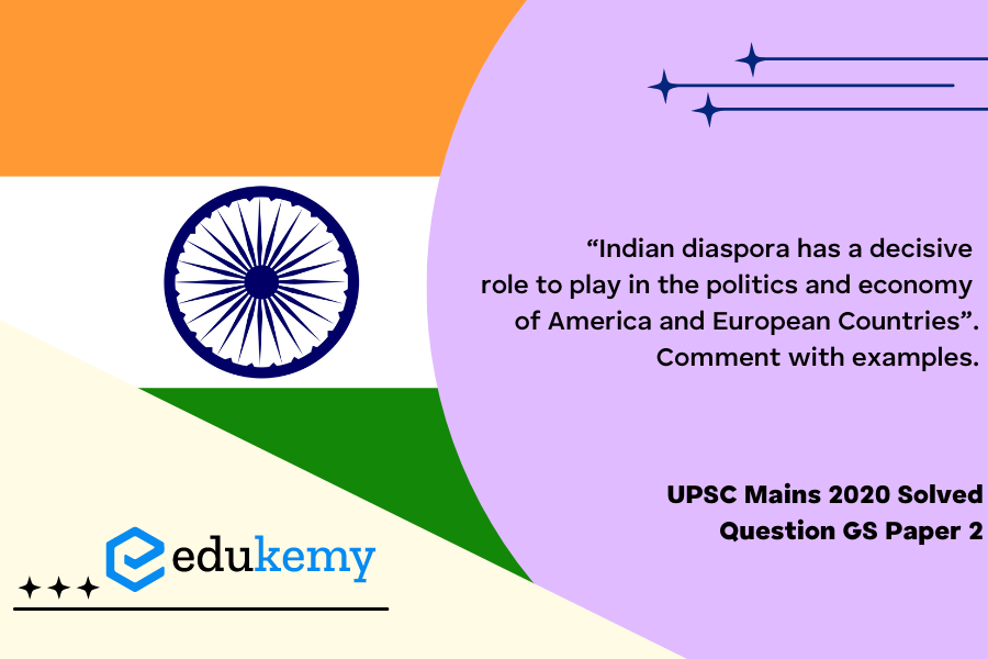 “Indian diaspora has a decisive role to play in the politics and economy of America and European Countries”. Comment with examples.