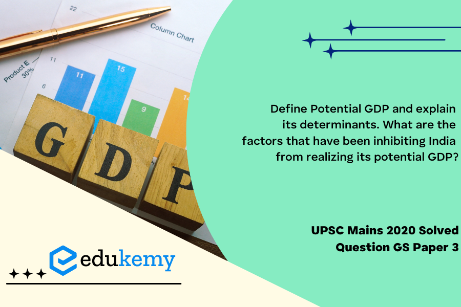 Define Potential GDP and explain its determinants. What are the factors that have been inhibiting India from realizing its potential GDP?