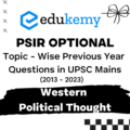 Political Science and International Relations Optional Topic – Wise Previous Year Questions in UPSC Main: Western Political Thought (2013-2023) – Edukemy