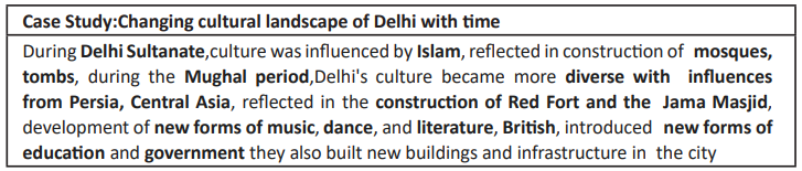 Changing cultural landscape of Delhi with time