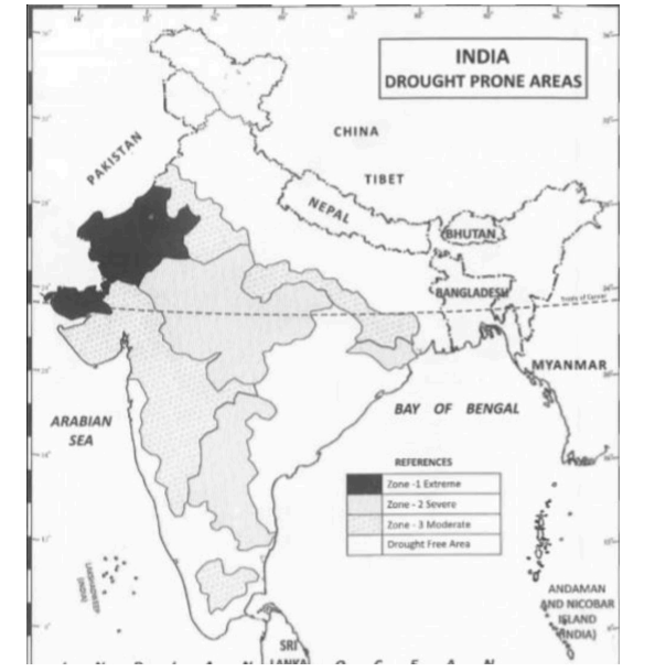Drought prone area in India