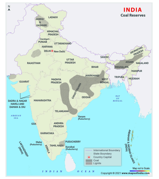 Major Coal Reserves in India