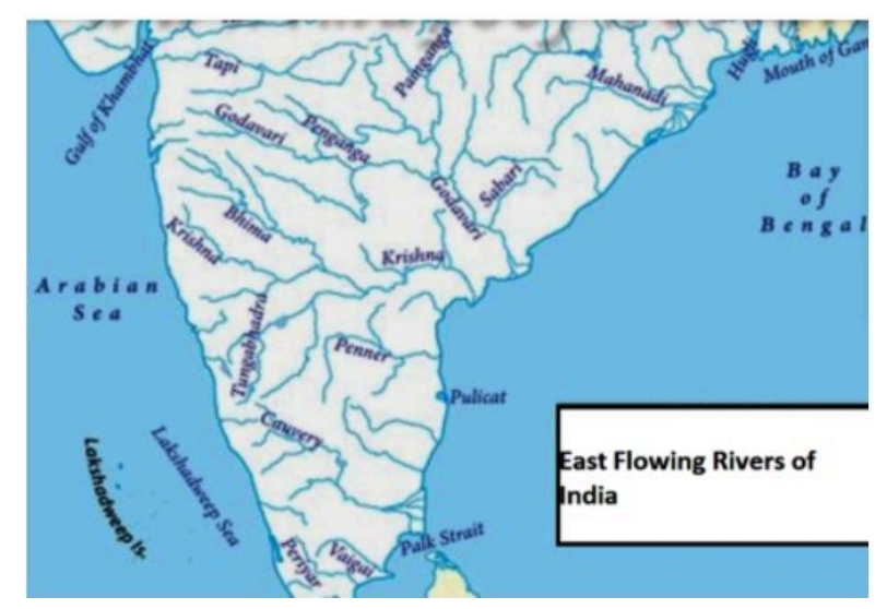 Salient features of east-flowing rivers of India