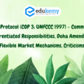 Kyoto Protocol (COP 3; UNFCCC 1997) – Common but Differentiated Responsibilities, Doha Amendment, Flexible Market Mechanisms, Criticisms – UPSC Environment Notes