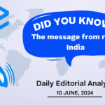 The message from rural India – UPSC Daily Editorial Analysis – 10th June 2024